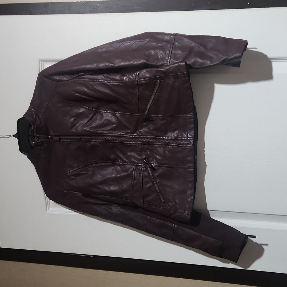 NY&COMPANY Wine XS leather jacket